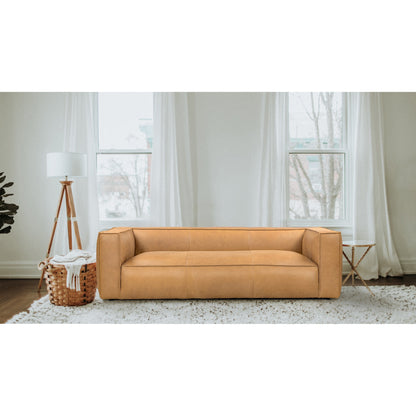 UR livingroom Full Aniline Leather Sofa Modern Genuine Leather Sofa Couch for Living Room - 100W x 43D x 26.25H