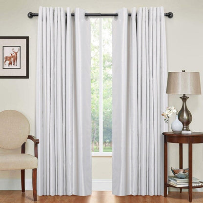 UTOPIA ALLEY 1 inch Industrial Curtain Rods for Windows, Blackout, Wrap Around Curtain Rods, Rustic Style, Matte Black