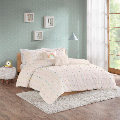 Ensley Cotton Jacquard Pom Pom Comforter Set by Intelligent Design Kids
