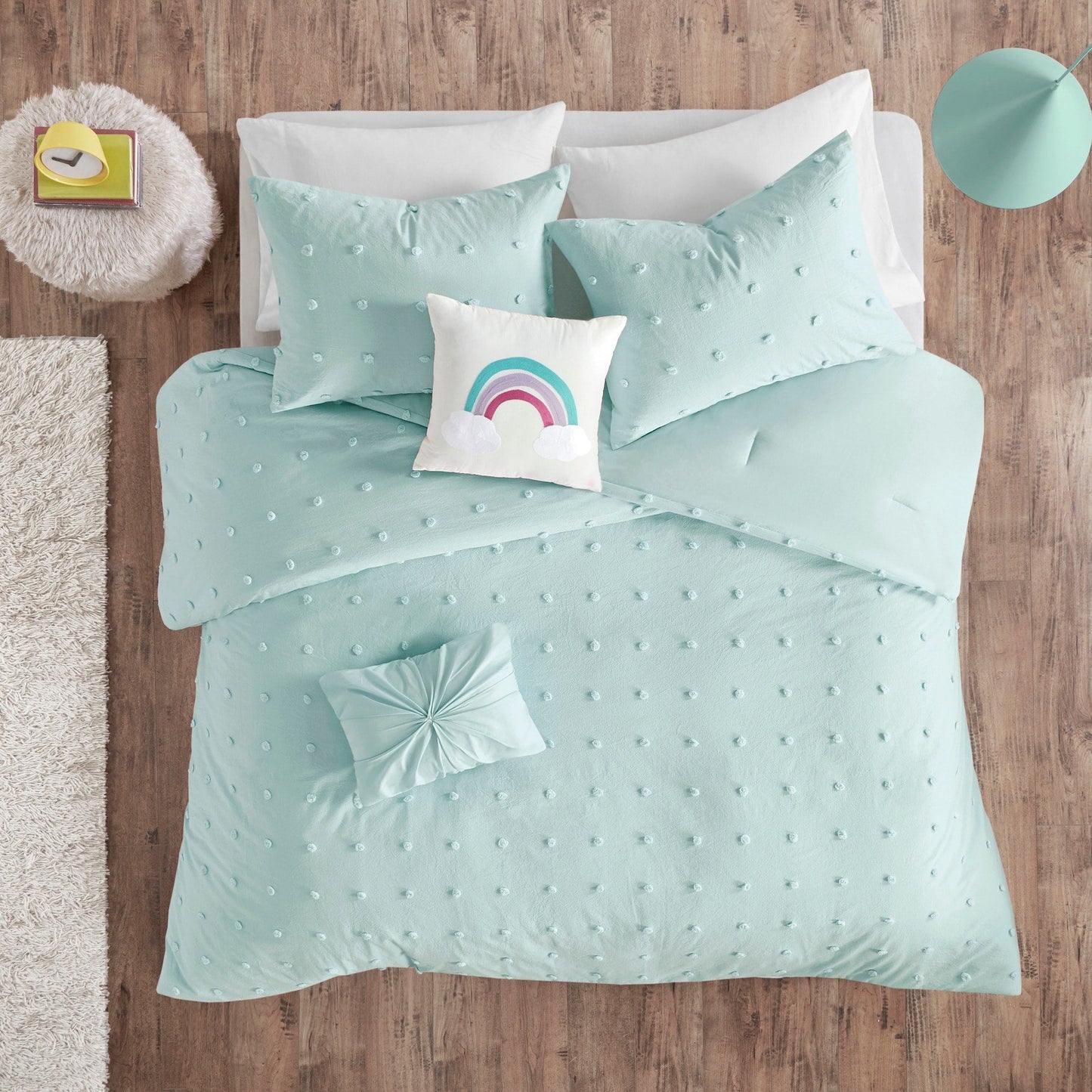 Ensley Cotton Jacquard Pom Pom Comforter Set by Intelligent Design Kids