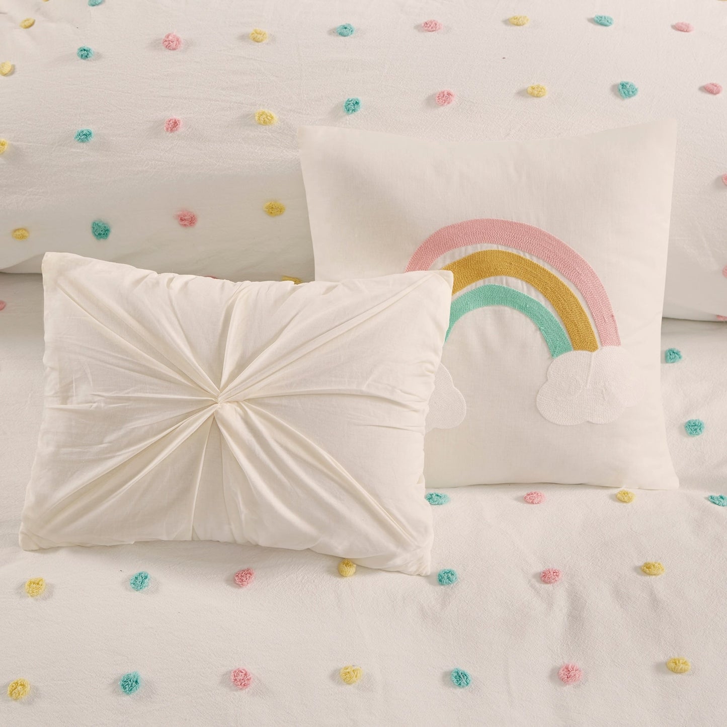 Ensley Cotton Jacquard Pom Pom Comforter Set by Intelligent Design Kids