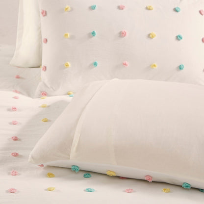 Ensley Cotton Jacquard Pom Pom Comforter Set by Intelligent Design Kids