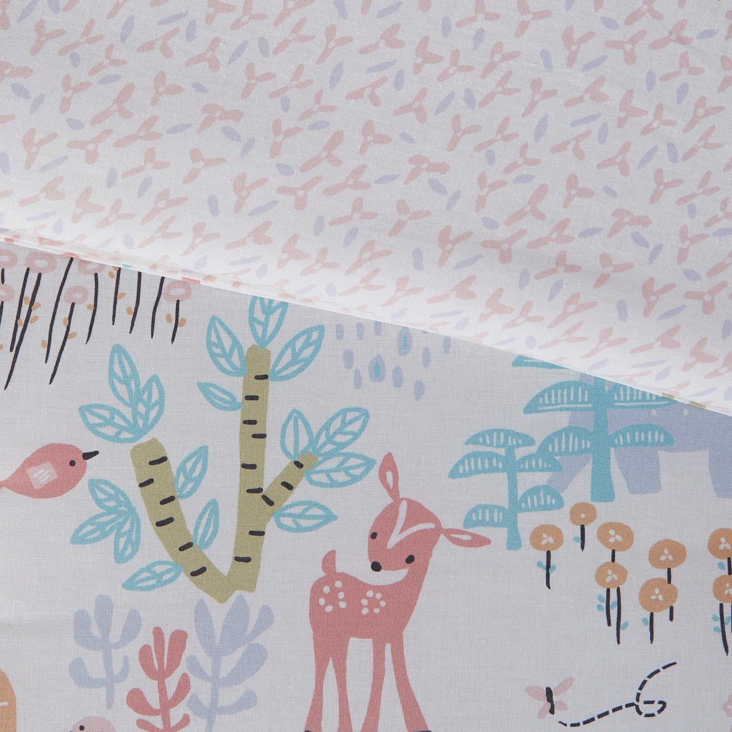 Intelligent Design Kids Kinsley Blush Woodland Animals Cotton Reversible Comforter Set