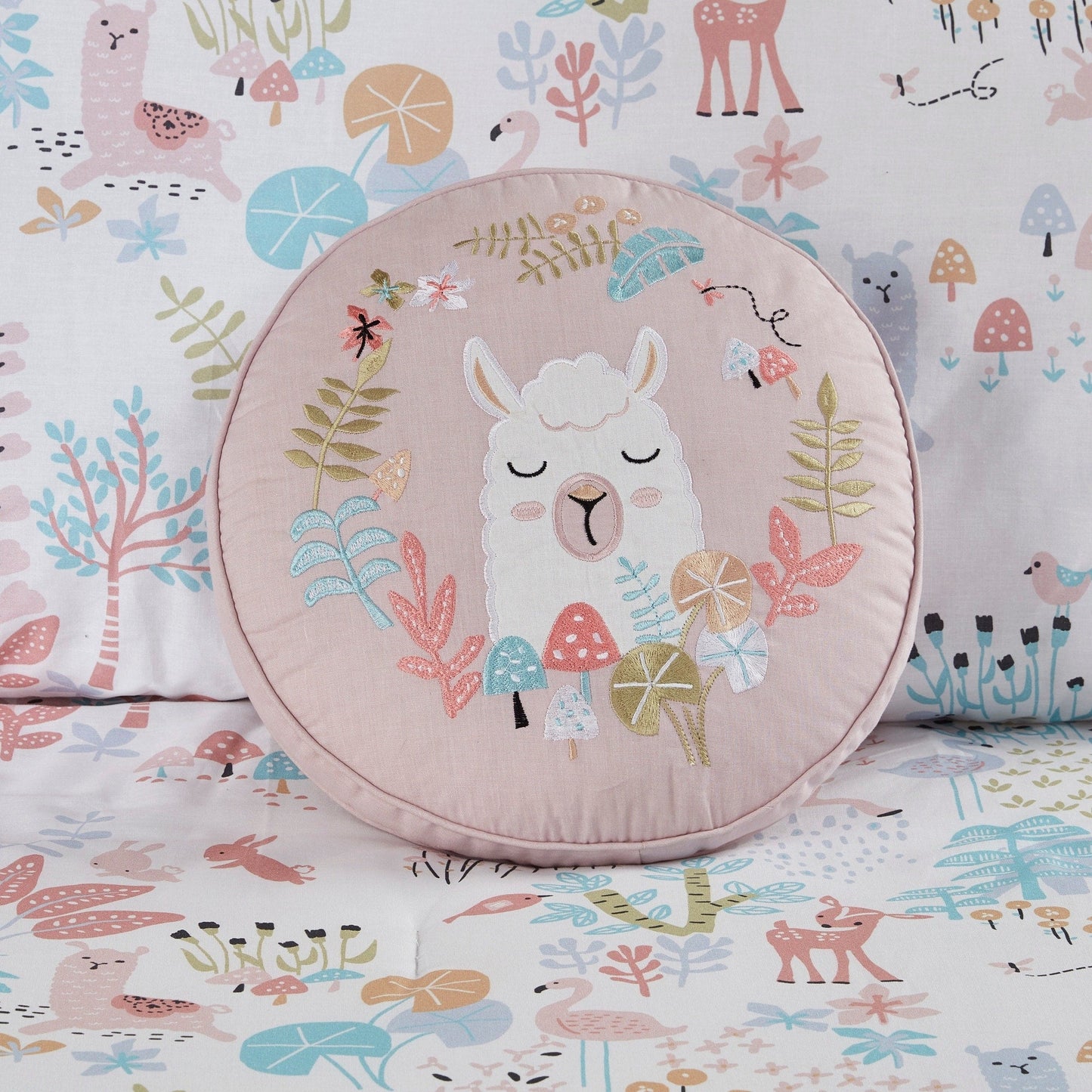 Intelligent Design Kids Kinsley Blush Woodland Animals Cotton Reversible Comforter Set