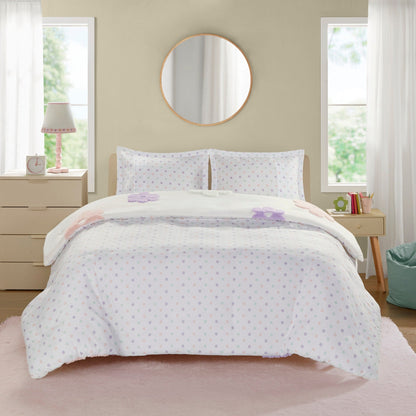 Intelligent Design Kids Madeline Floral Reversible Tufted Chenille Duvet Cover Set