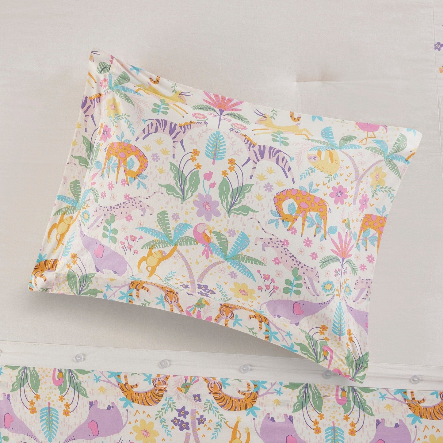 Intelligent Design Kids Thea Floral Reversible Cotton Duvet Cover Set with Throw Pillow