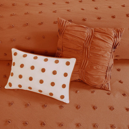 Intelligent Design Maize Cotton Jacquard Duvet Cover Set with Euro Shams and Throw Pillows