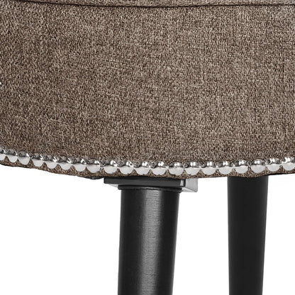 VEIKOUS Makeup Vanity Stool Chair with Low Back and Wood Legs-17.3 x 15.7 x 25.1