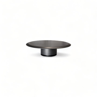 Petite table basse ronde en chêne graphite Cisa