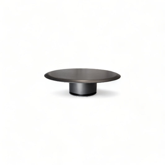 Petite table basse ronde en chêne graphite Cisa