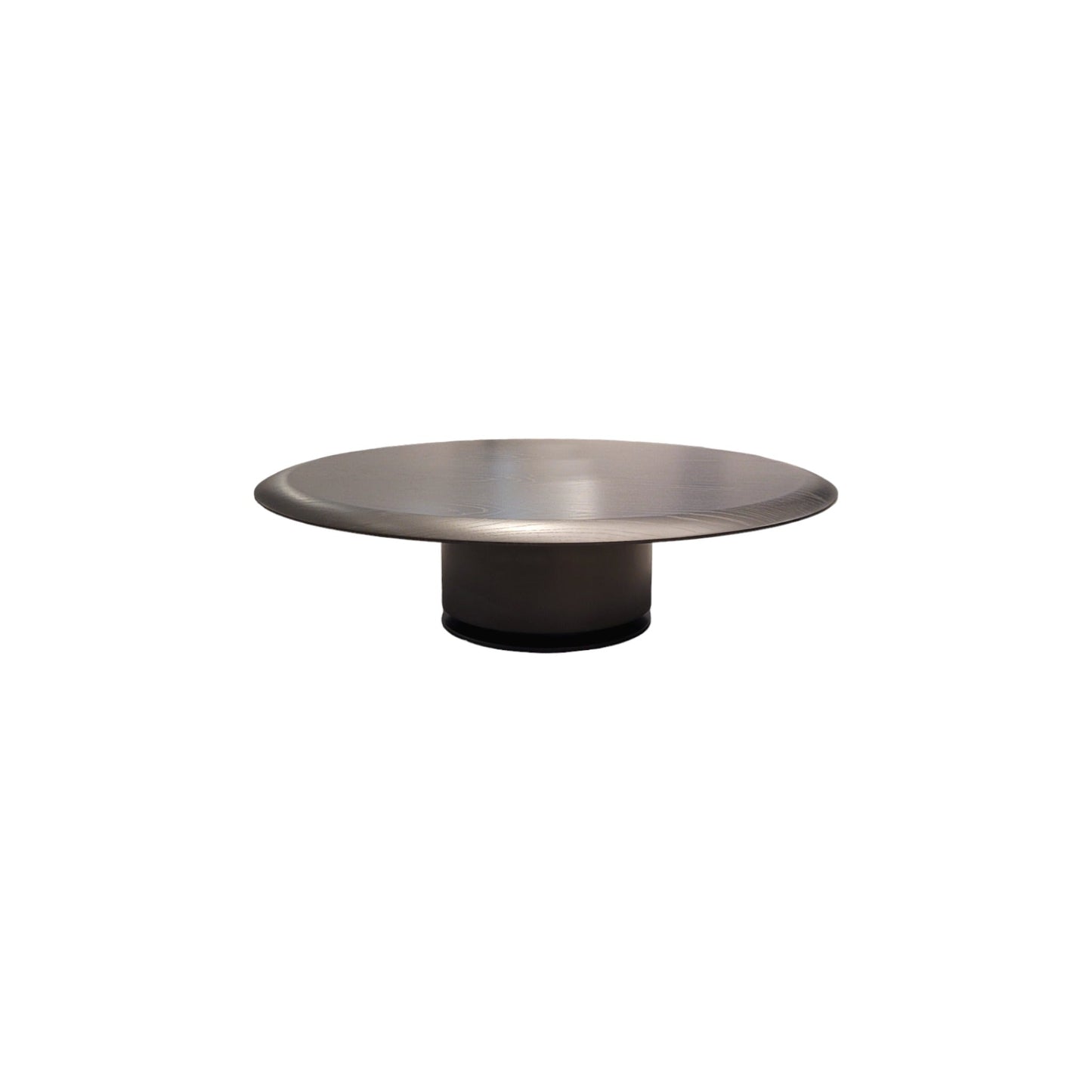 Petite table basse ronde en chêne graphite Cisa
