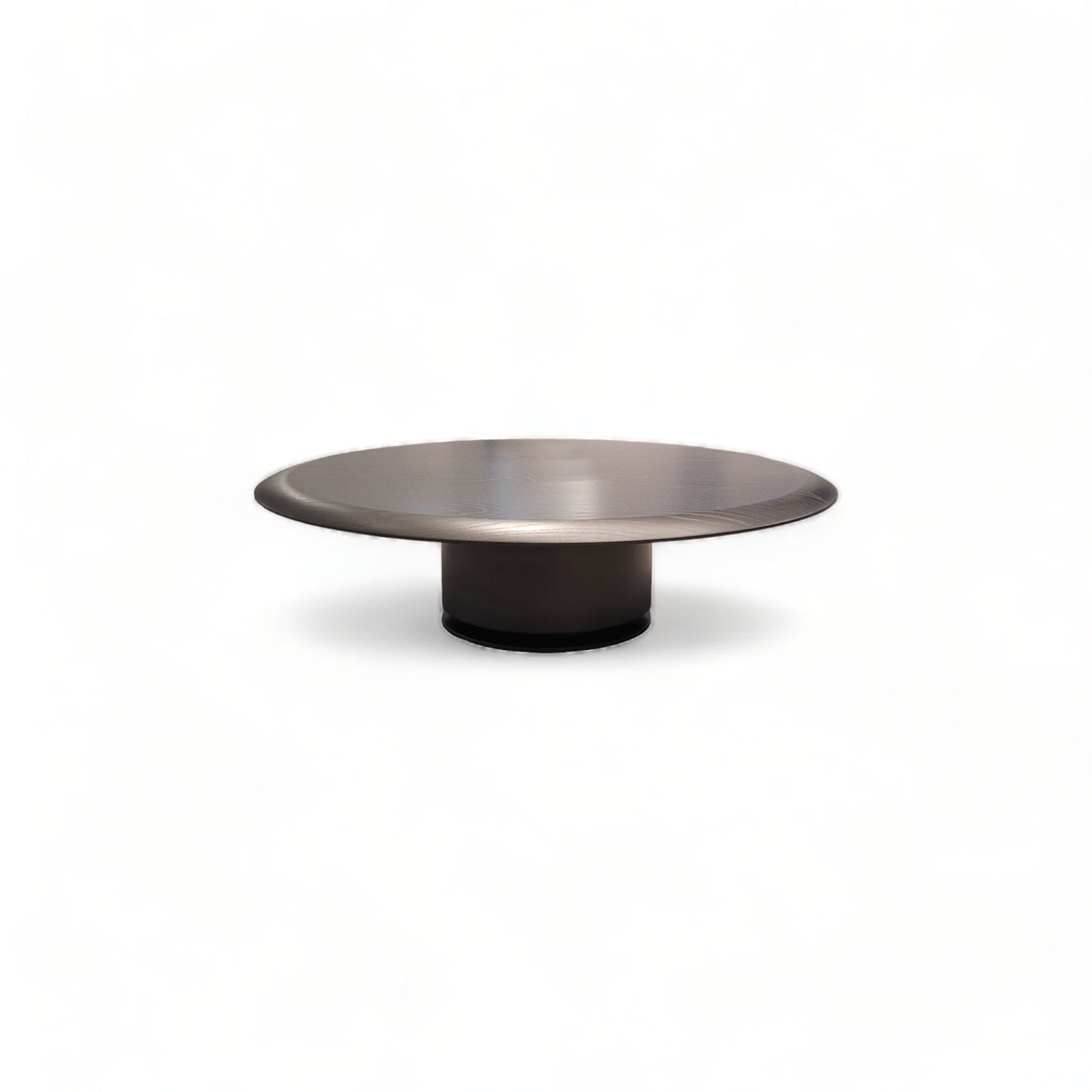 Petite table basse ronde en chêne graphite Cisa