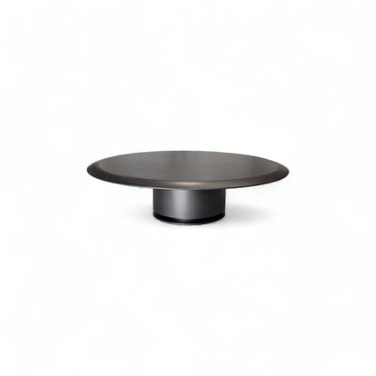 Petite table basse ronde en chêne graphite Cisa