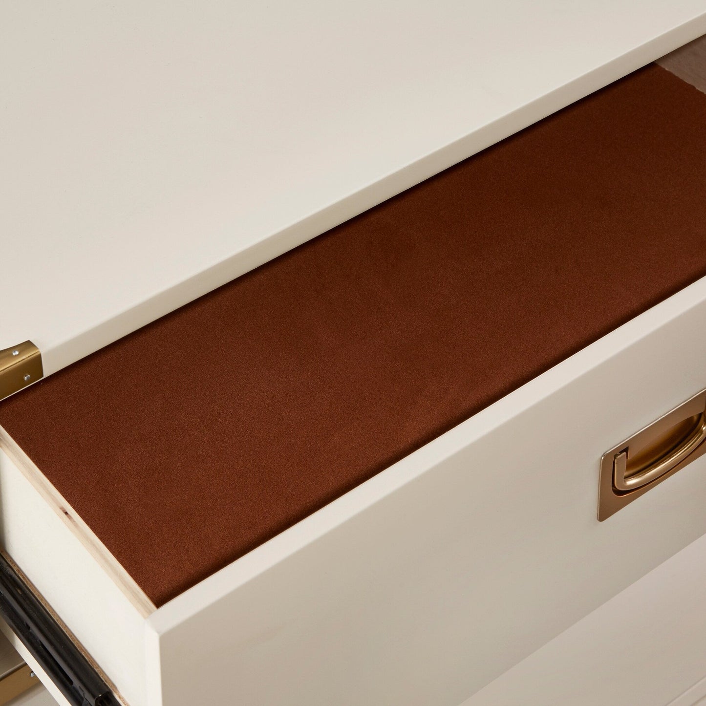 Valoria 3-Drawer Gold Accent Nightstand