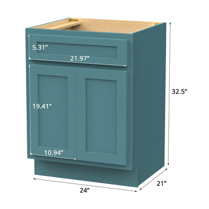 Vanity Art 24-inch Solid Wood Single Sink Bathroom Vanity Cabinet