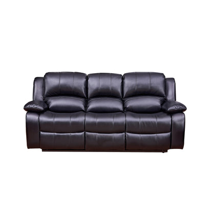 Vanity Art Bonded Leather 3-Seat Recliner Loveseat Manual Reclining Couch for Small Living Room Sofa Set- (Black/Brown) - N/A
