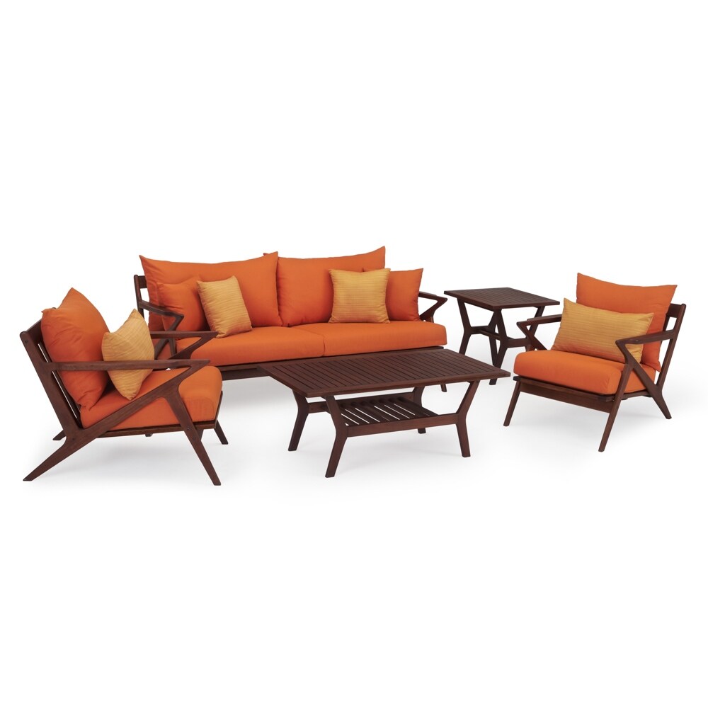 Vaughn 5 Piece Sunbrella Outdoor Patio Seating Set