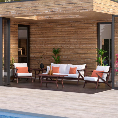 Vaughn 5 Piece Sunbrella Outdoor Patio Seating Set