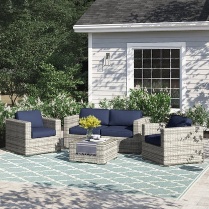 LSI Verona Wicker 5-piece Resort Grade Outdoor Furniture Patio Sofa Set