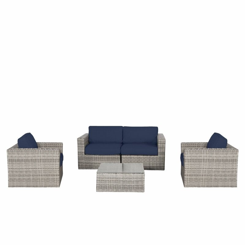LSI Verona Wicker 5-piece Resort Grade Outdoor Furniture Patio Sofa Set