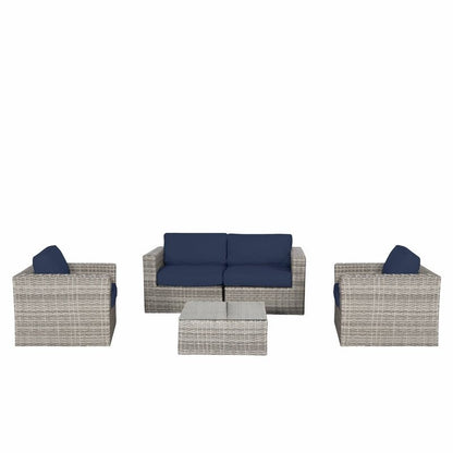 LSI Verona Wicker 5-piece Resort Grade Outdoor Furniture Patio Sofa Set