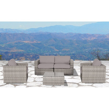 LSI Verona Wicker 5-piece Resort Grade Outdoor Furniture Patio Sofa Set