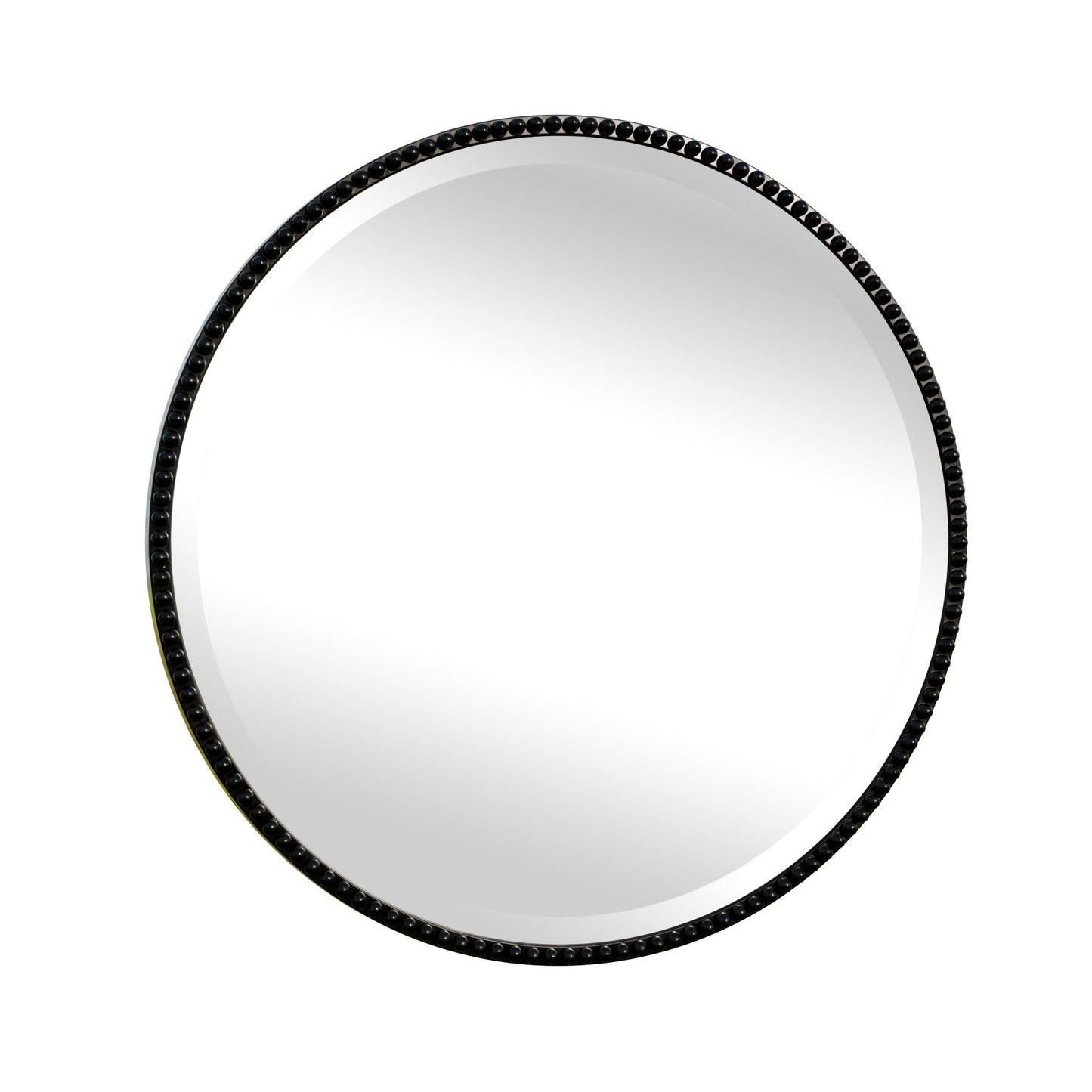 Vintage Round Bathroom Mirror with Beaded Frame