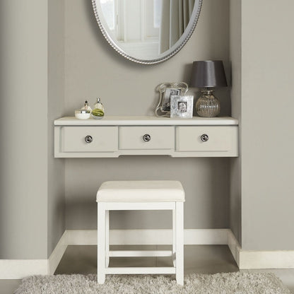 Crosley Vista Vanity Stool in White - 17.5 W x 15.75 D x 19.25 H