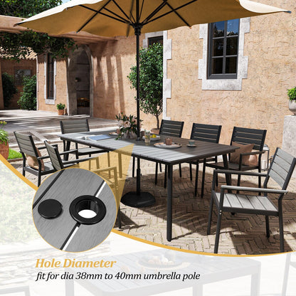 VredHom 9-Piece Outdoor Patio Dining Table Set with Stackable Chairs - Set of 9