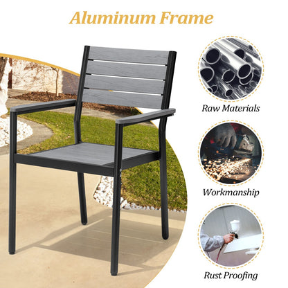 VredHom 9-Piece Outdoor Patio Dining Table Set with Stackable Chairs - Set of 9
