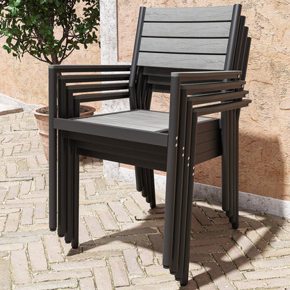 VredHom 9-Piece Outdoor Patio Dining Table Set with Stackable Chairs - Set of 9