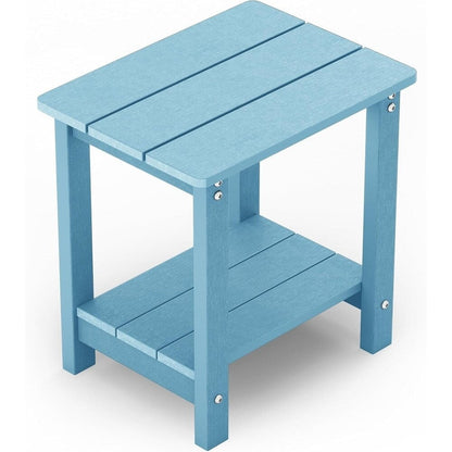 WINSOON All Weather HIPS Outdoor Side Tables 2-Tier Adirondack Tables End Tables 18inch