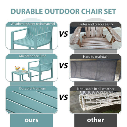 Werph 4 Person Patio Furniture Set, Outdoor Furniture Patio Table and Chairs Set