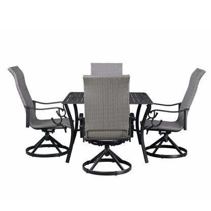 Westin Aluminum & Wicker Swivel Rocking 5pc Dining Set