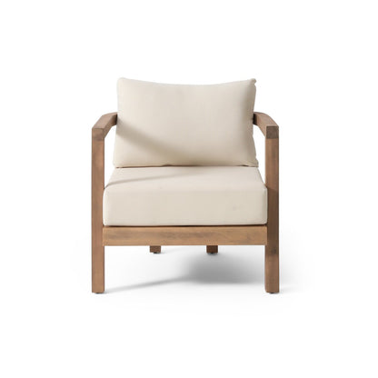 Wichita Outdoor 5-piece Acacia Wood Chat Set with Cushions by Christopher Knight Home