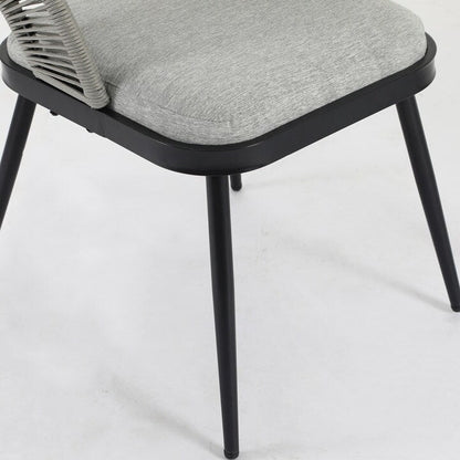 XINMICS 3 Pieces Handmade Rope Woven Cutout Backrest Patio Furniture