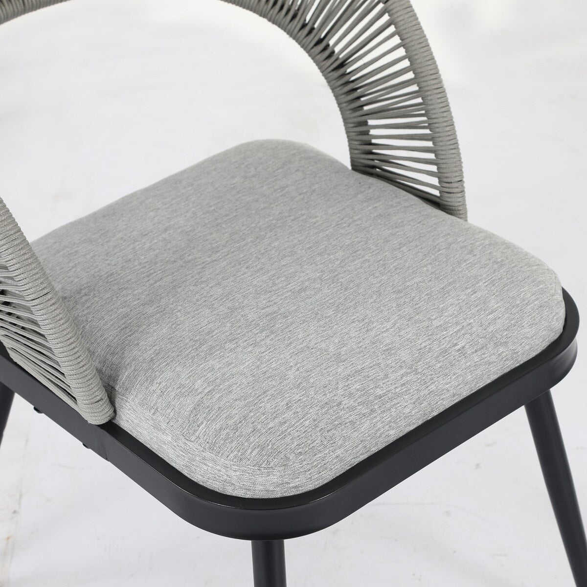 XINMICS 3 Pieces Handmade Rope Woven Cutout Backrest Patio Furniture