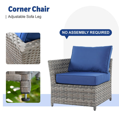 XIZZI 13-piece Outdoor Patio Wicker Furniture Set with Fire Table