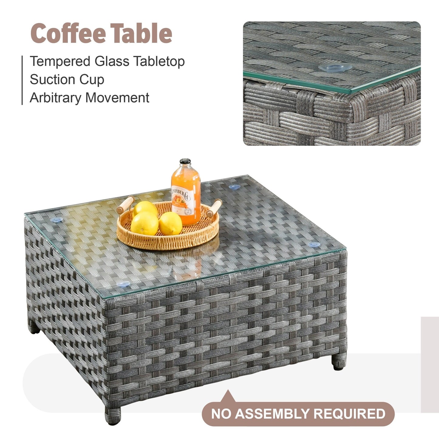 XIZZI 13-piece Outdoor Patio Wicker Furniture Set with Fire Table
