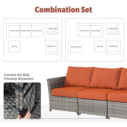 XIZZI 13-piece Outdoor Patio Wicker Furniture Set with Fire Table