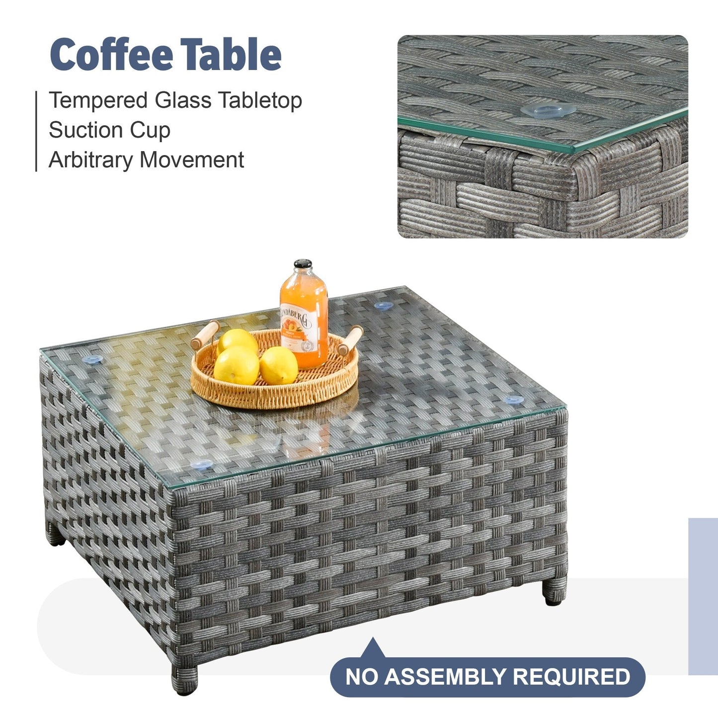 XIZZI 13-piece Outdoor Patio Wicker Furniture Set with Fire Table