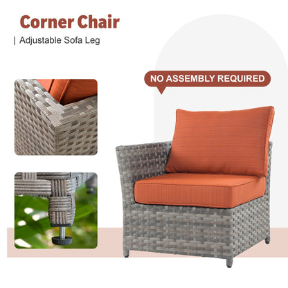 XIZZI 13-piece Outdoor Patio Wicker Furniture Set with Fire Table