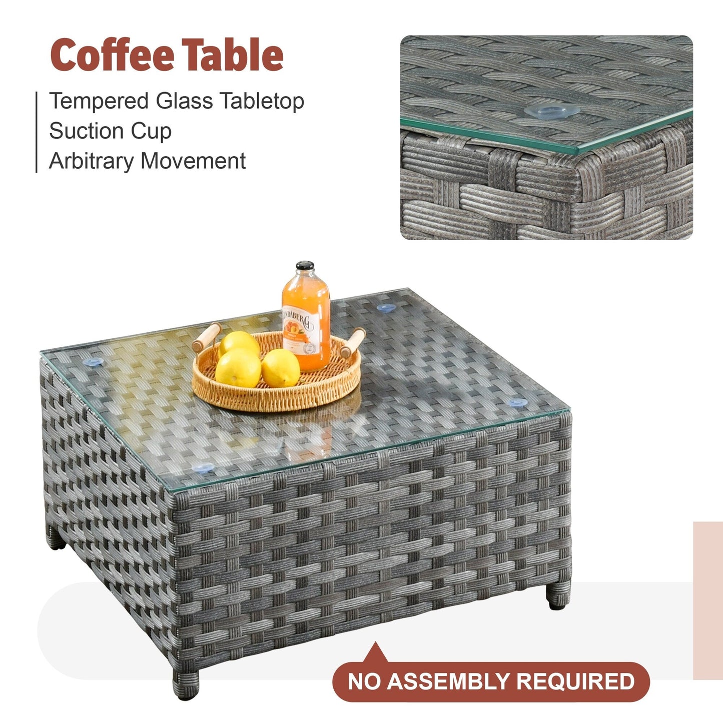 XIZZI 13-piece Outdoor Patio Wicker Furniture Set with Fire Table