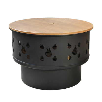 XIZZI 6-piece Patio Wicker Furniture with Wood Burning Fire Pit