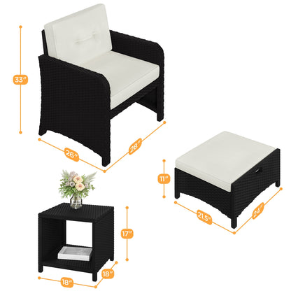 Yaheetech 5-Piece Outdoor Patio Furniture Set with Cushions & Pillows for Backyard, Garden