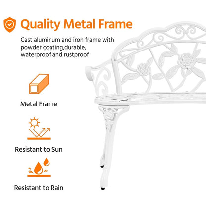 Yaheetech Outdoor Metal Bench Patio Park Garden Bench - N/A