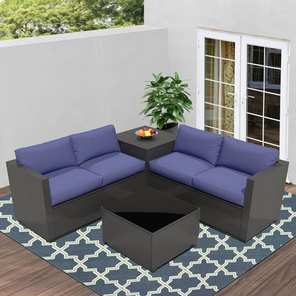 Zenova Patio Conversation Sets,Wicker Rattan Chairs Sofa Sets,Patio Furniture Seating