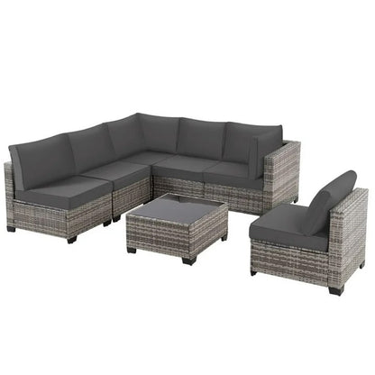 Zenova Patio Conversation Sets,Wicker Rattan Chairs Sofa Sets,Patio Furniture Seating