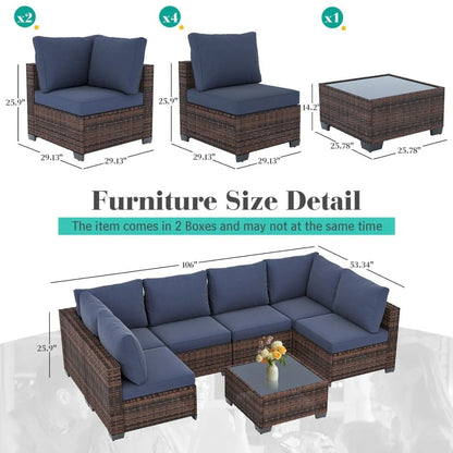 Zenova Patio Conversation Sets,Wicker Rattan Chairs Sofa Sets,Patio Furniture Seating