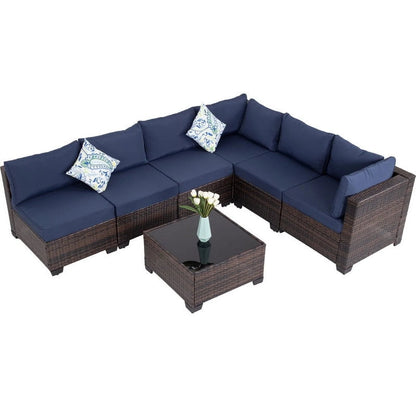 Zenova Patio Conversation Sets,Wicker Rattan Chairs Sofa Sets,Patio Furniture Seating
